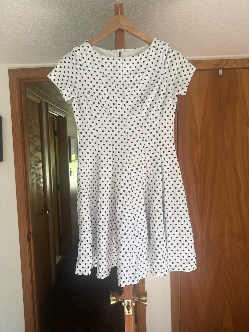 Danny & Nicole White Mini Dress with Black Polka Dots